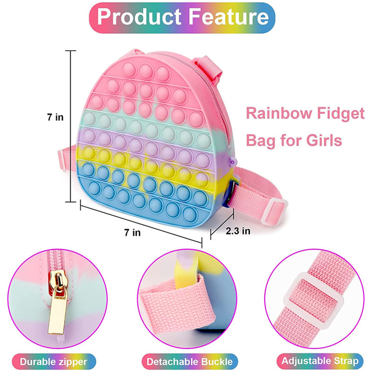 Silicone Rainbow Fidget Toy Backpack